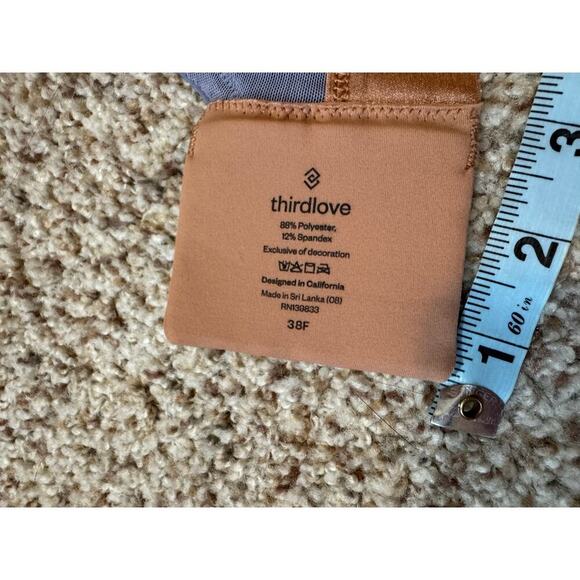 THIRDLOVE Adjustable Sports Bra size 38F, Blue & Tan - Picture 4 of 5